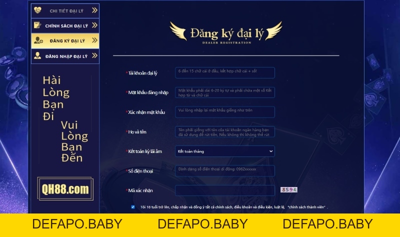 Đại Lý HQ88 - Đăng Ký Đơn Giản Nhận Hoa Hồng Cao - defapo