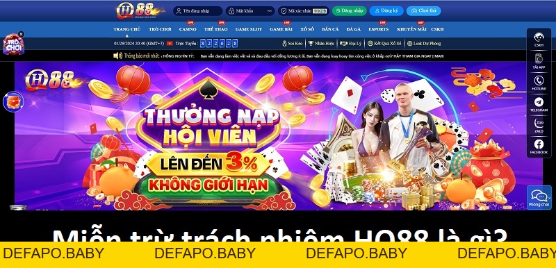 Miễn Trừ Trách Nhiệm HQ88 - Quy Định Quan Trọng Cần Biết - defapo