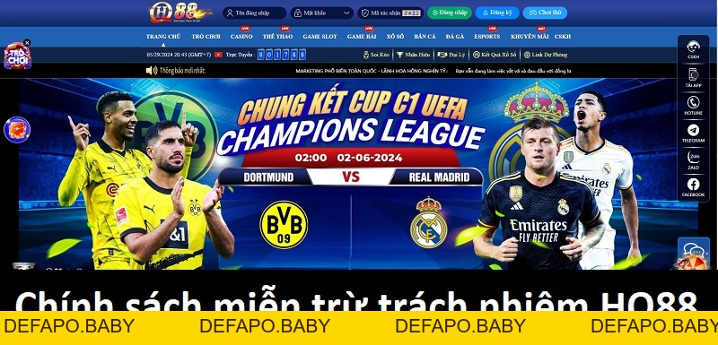 Miễn Trừ Trách Nhiệm HQ88 - Quy Định Quan Trọng Cần Biết - defapo